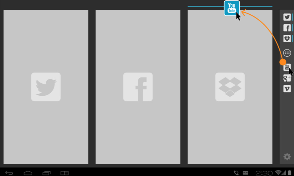 Diagram of a multi-window operating system for a tablet
